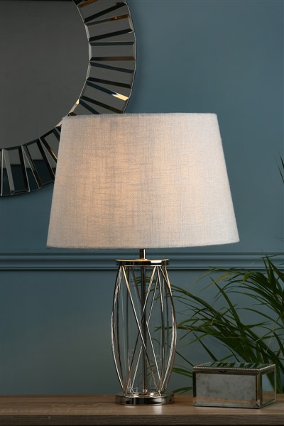 (image for) Laura Ashley Beckworth Small Table Lamp Polished Nickel Glass Base Only